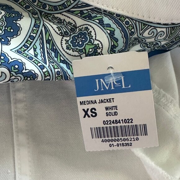 J. McLaughlin Women's Medina White Denim Jacket Gold Buttons Size XS - Picture 8 of 8